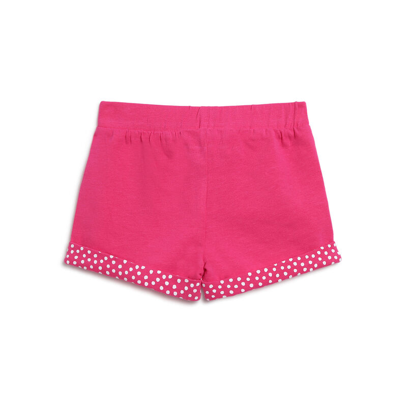 Girls Dark Pink Printed 2 Pc Set T-shirt with Short Trouser image number null